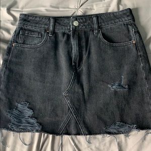 Pacsun distressed black denim skirt
